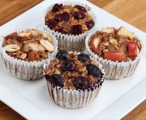 Muffins de plátano y avena