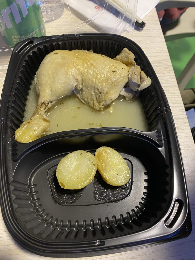 Pollo asado con patata asada de Micropolix (sin gluten)